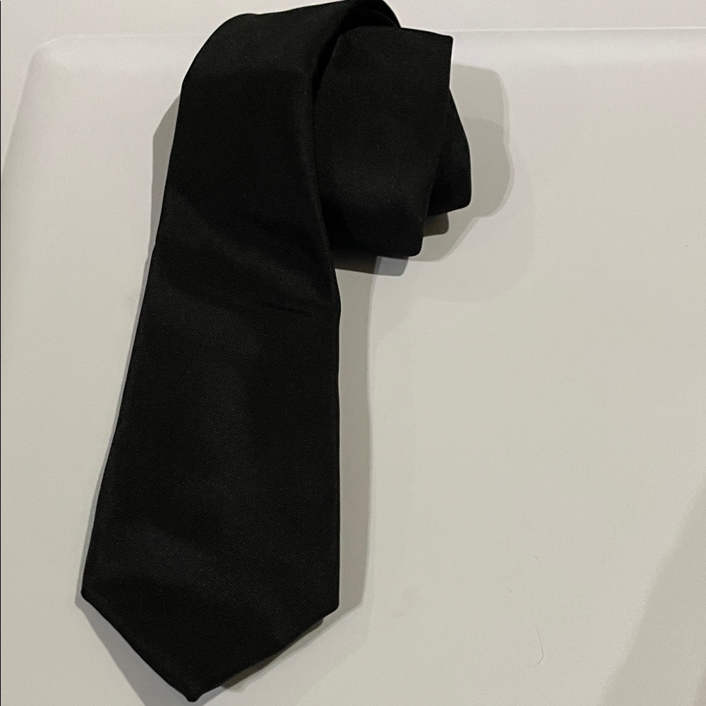 Classic Black Solid Men's Tie by Chaps